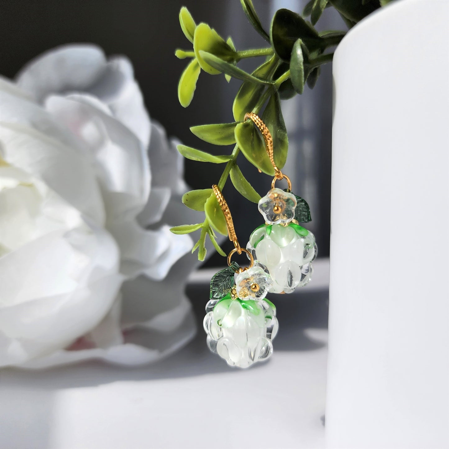Cloud Berry with Flowers Earrings