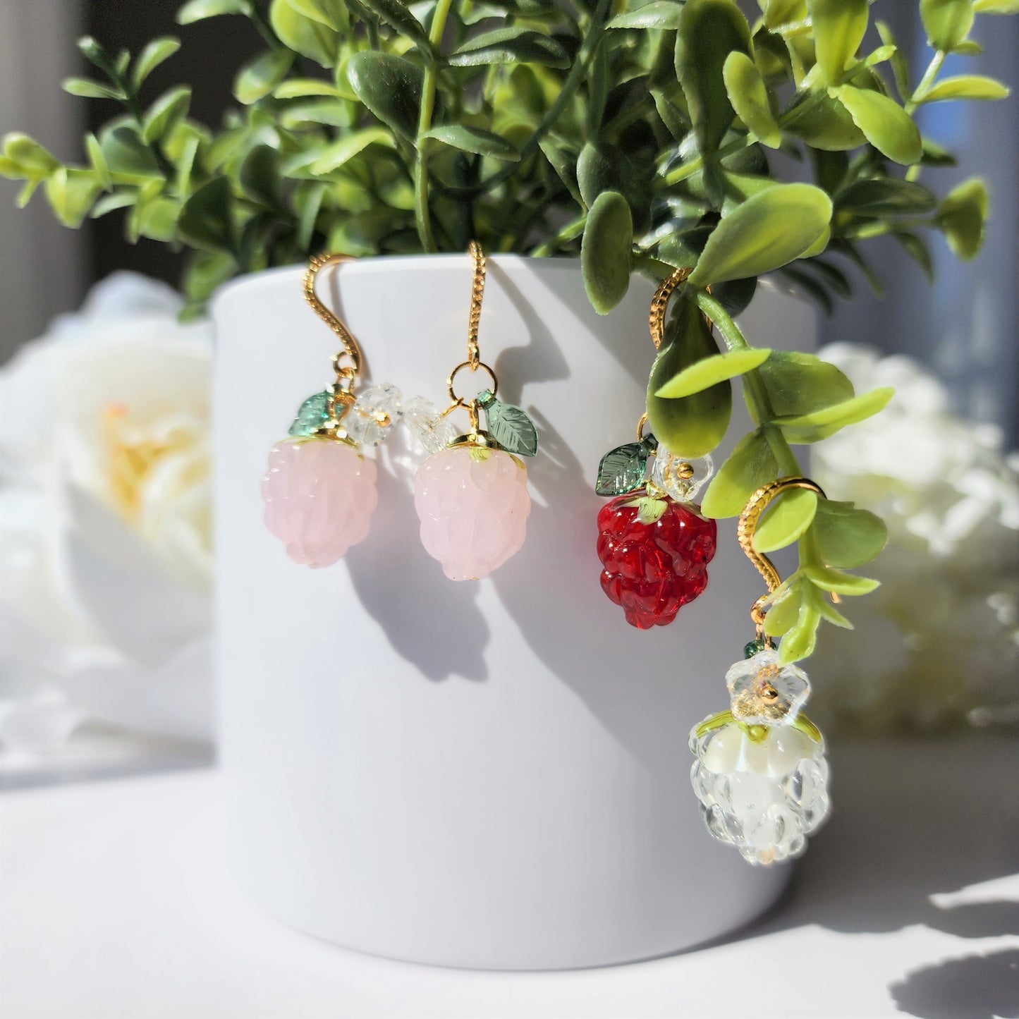 Cloud Berry with Flowers Earrings