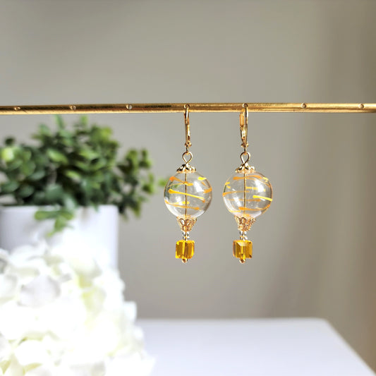 Glass Bubble Hot Air Balloon Earrings | Bubble Fun Jewelry
