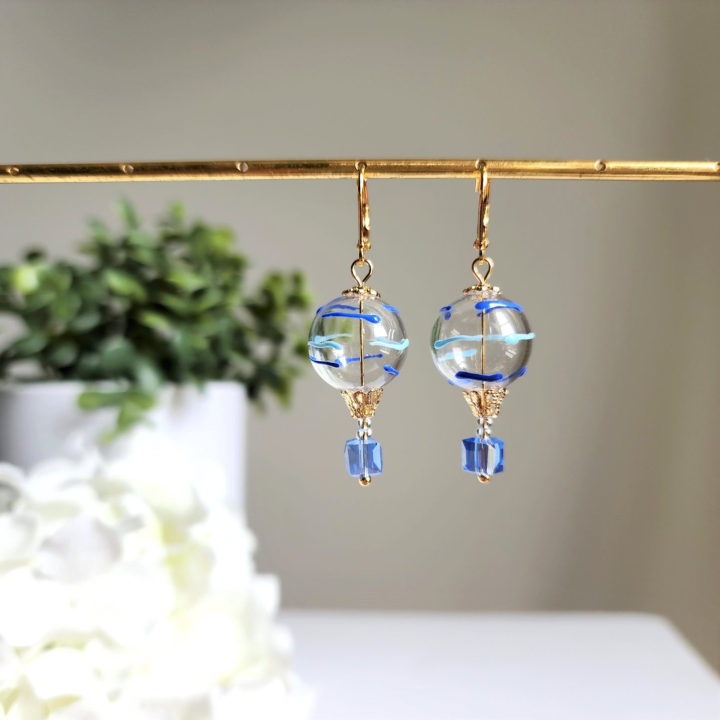 Glass Bubble Hot Air Balloon Earrings | Bubble Fun Jewelry