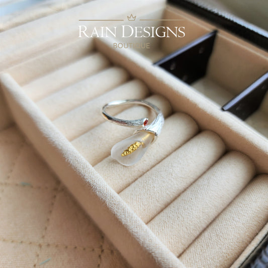 Arum Lily Crystal Rings