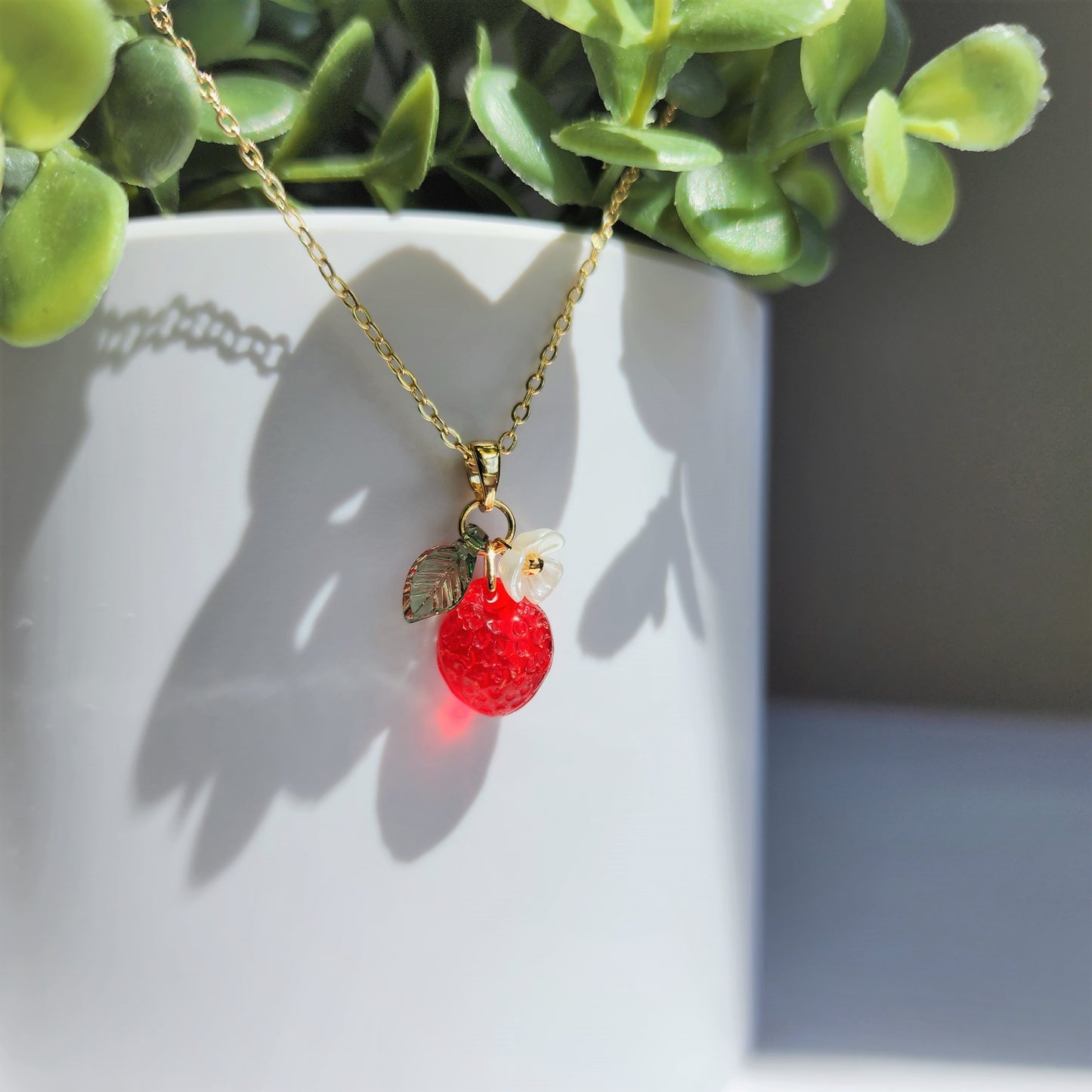 Custom Handmade Mini Strawberry Fruit Necklace