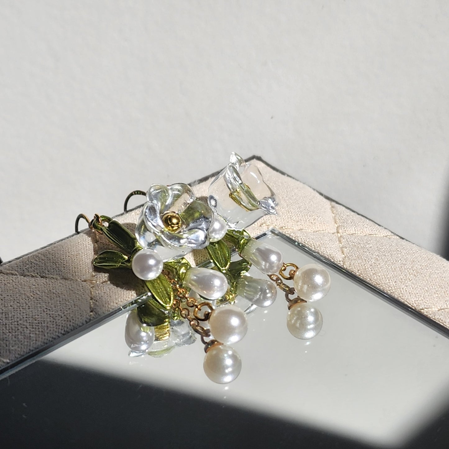 Crystal Resin Lily Dangle Earrings