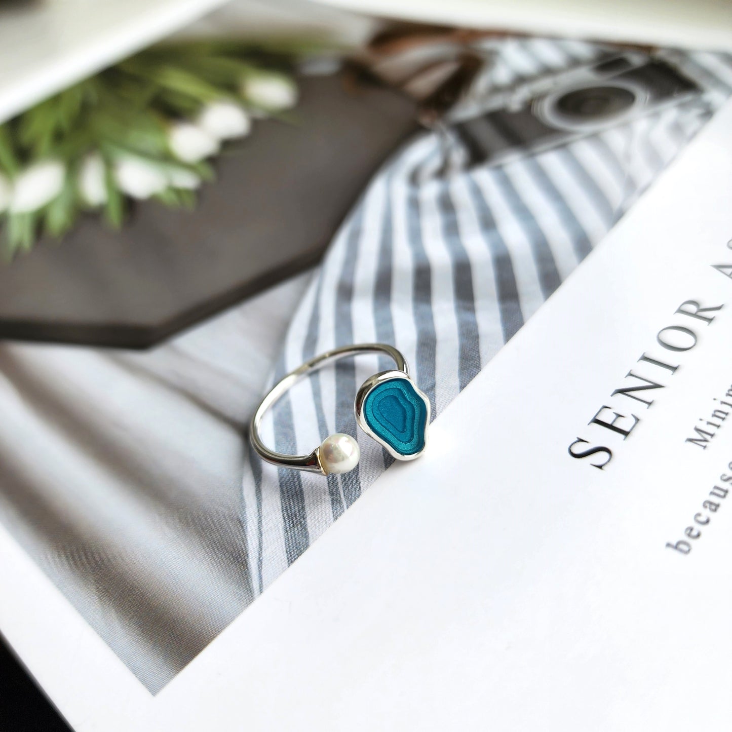 Lake Resin 925 Silver Rings