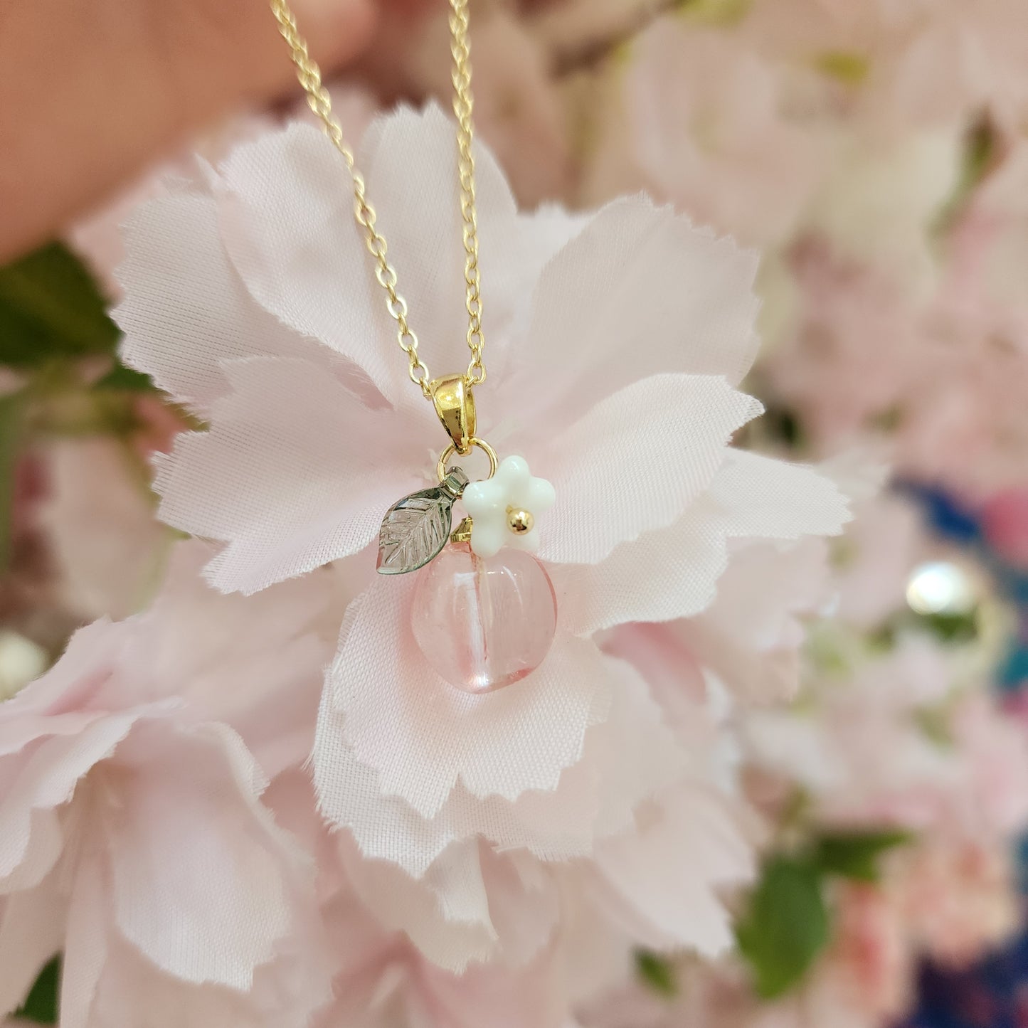 Custom Peach Fruit Necklace