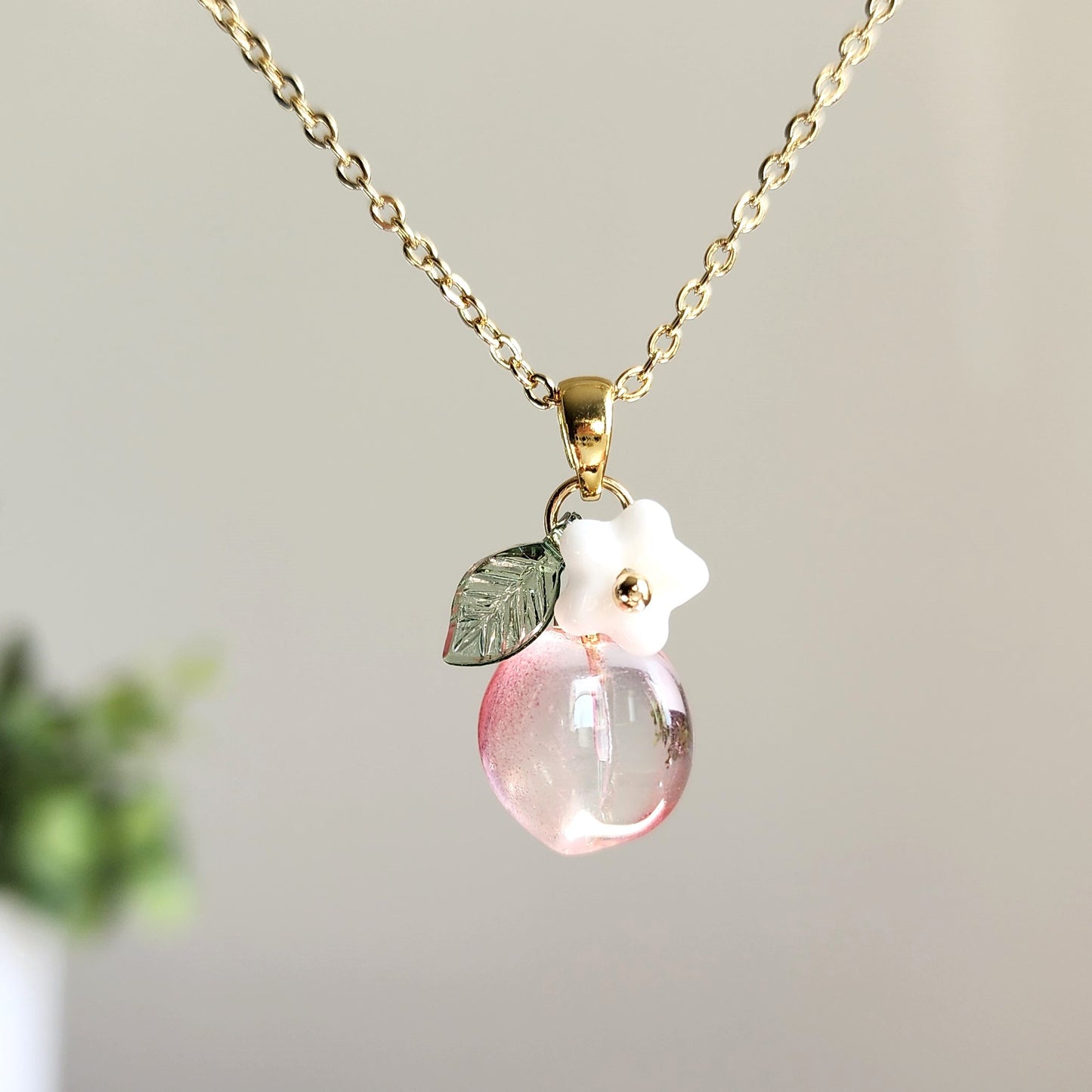 Custom Peach Fruit Necklace