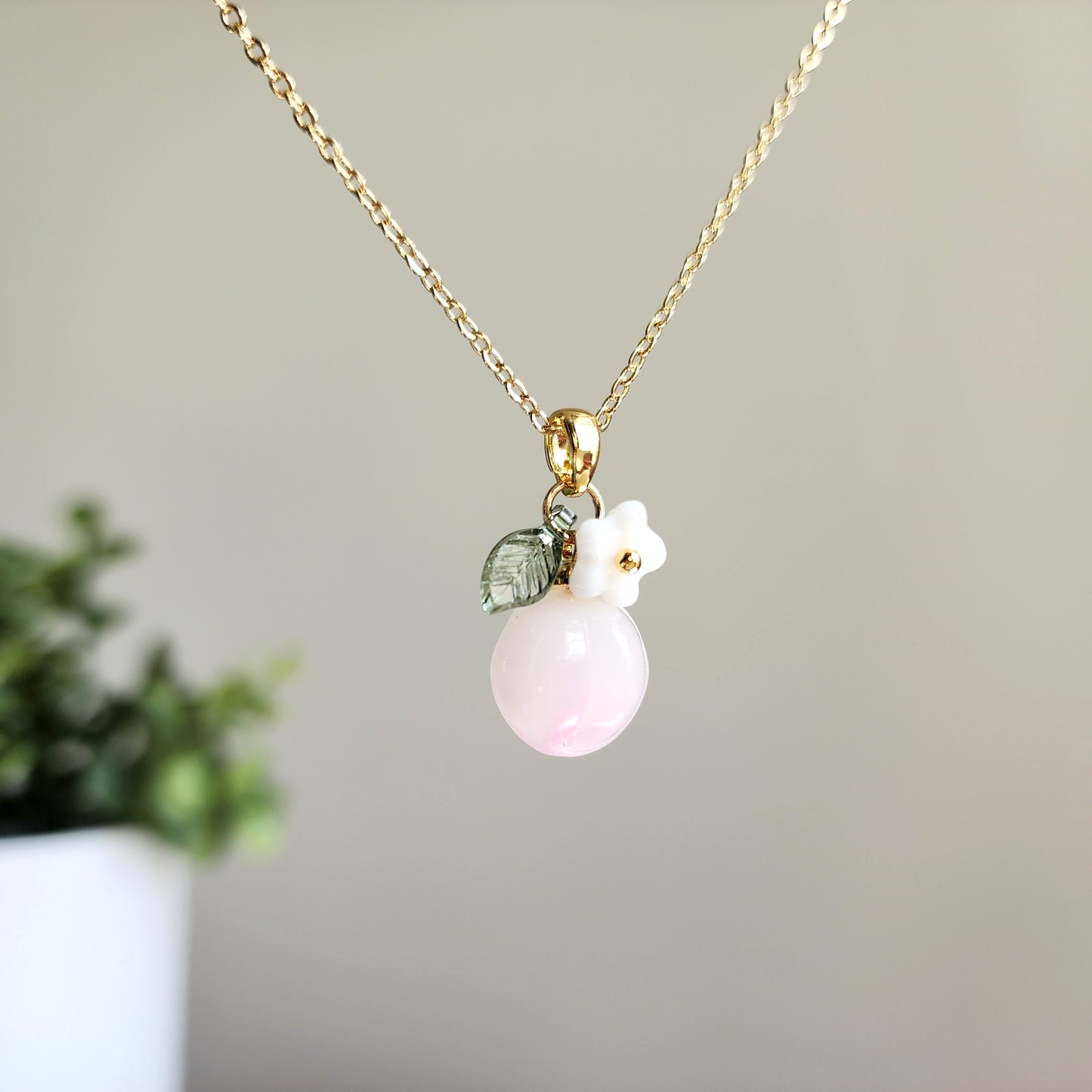 Custom Peach Fruit Necklace