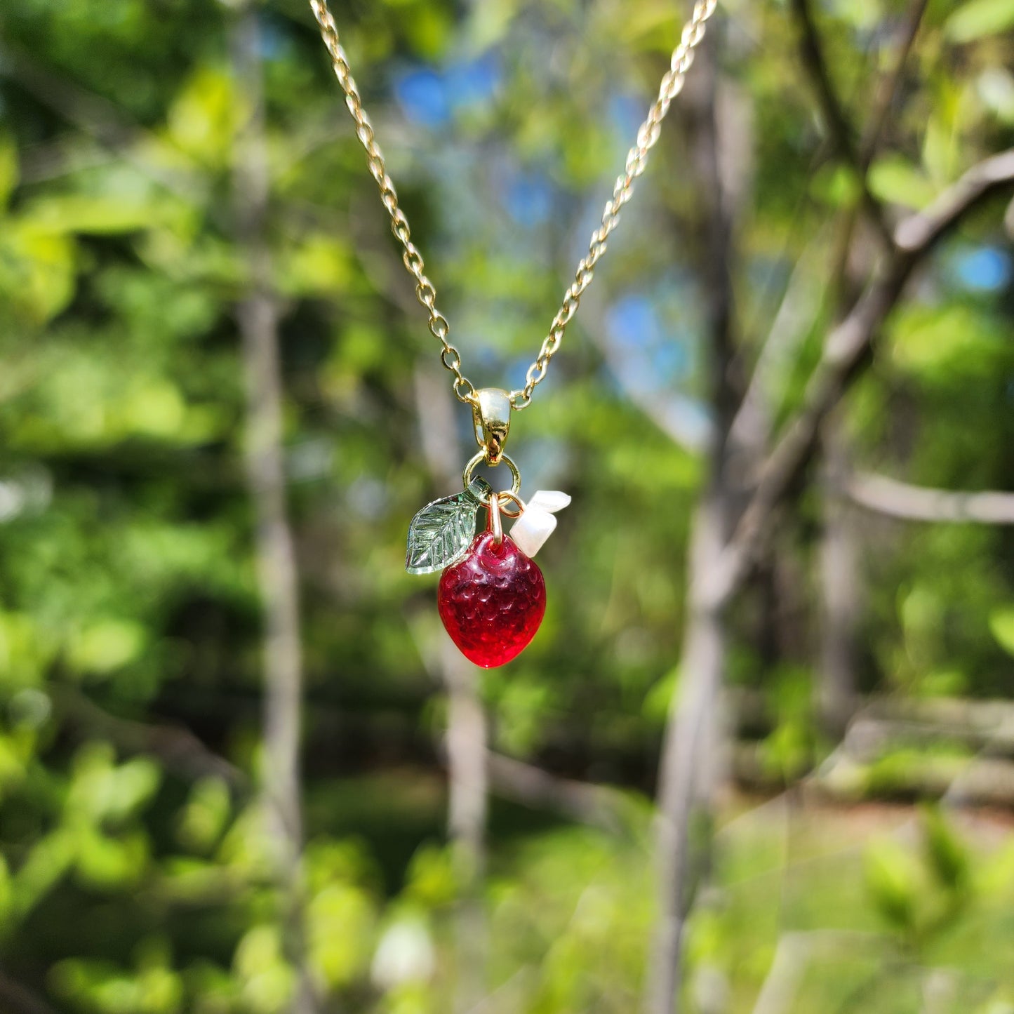 Custom Handmade Mini Strawberry Fruit Necklace