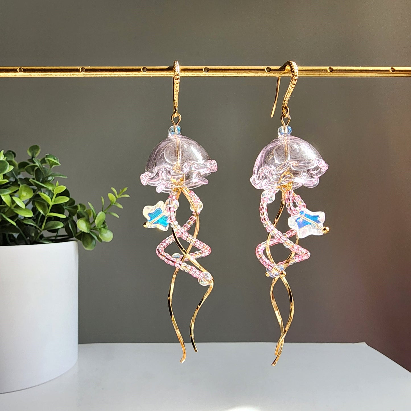 Sparkling Jellyfish Dangle Earrings