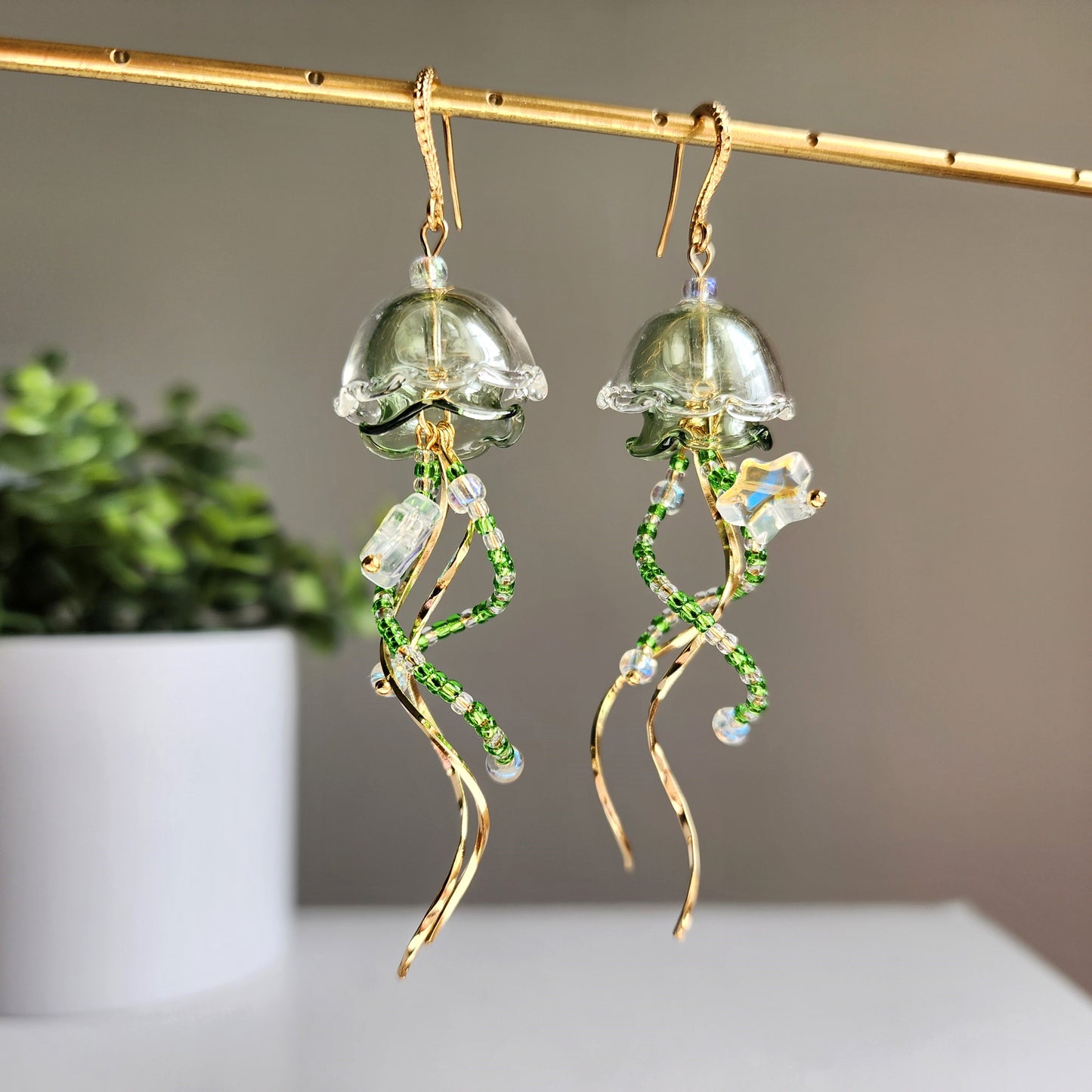 Sparkling Jellyfish Dangle Earrings