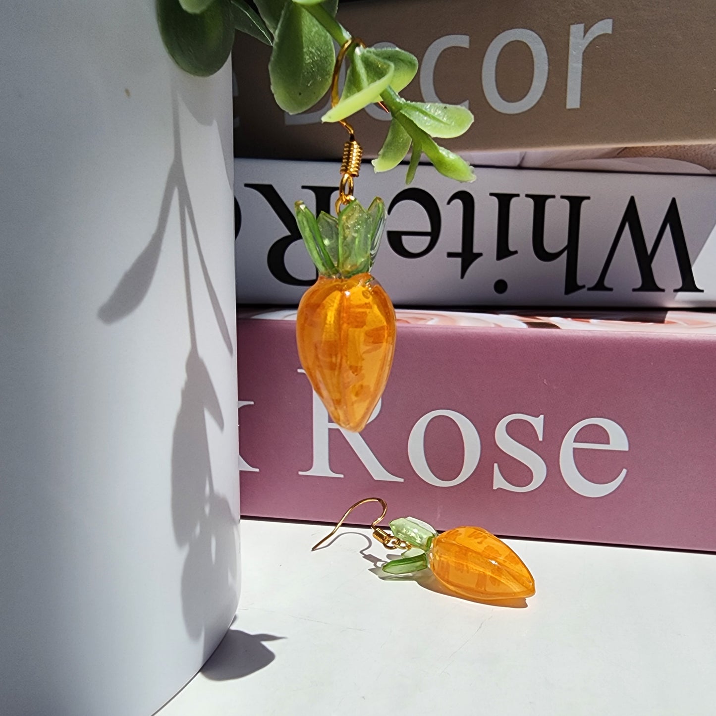 Resin Carrot Earrings | Cute Veggie Food Earrings