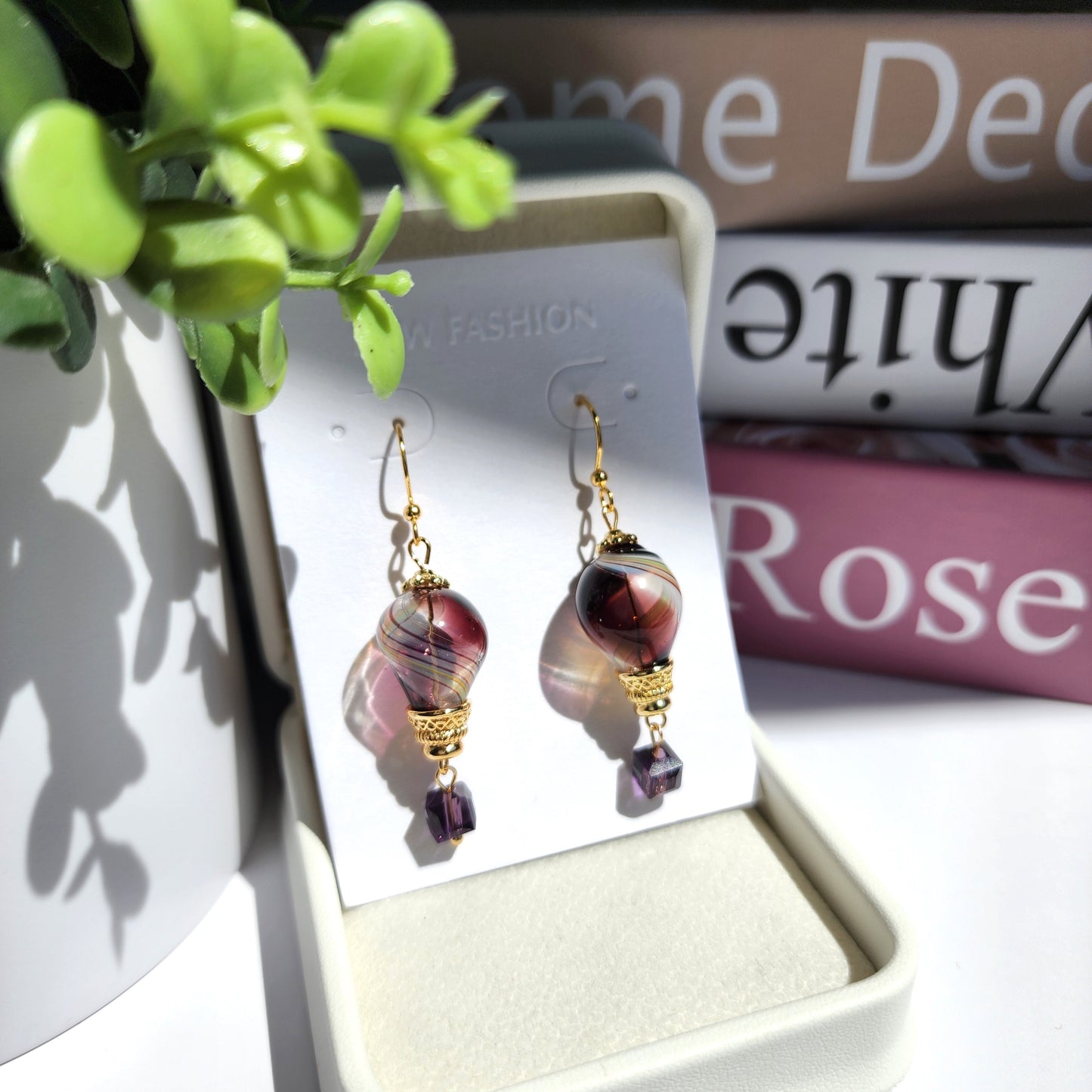 Glass Hot Air Balloon Dangle Earrings