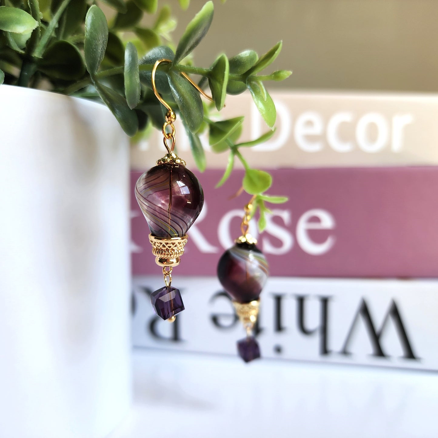 Glass Hot Air Balloon Dangle Earrings