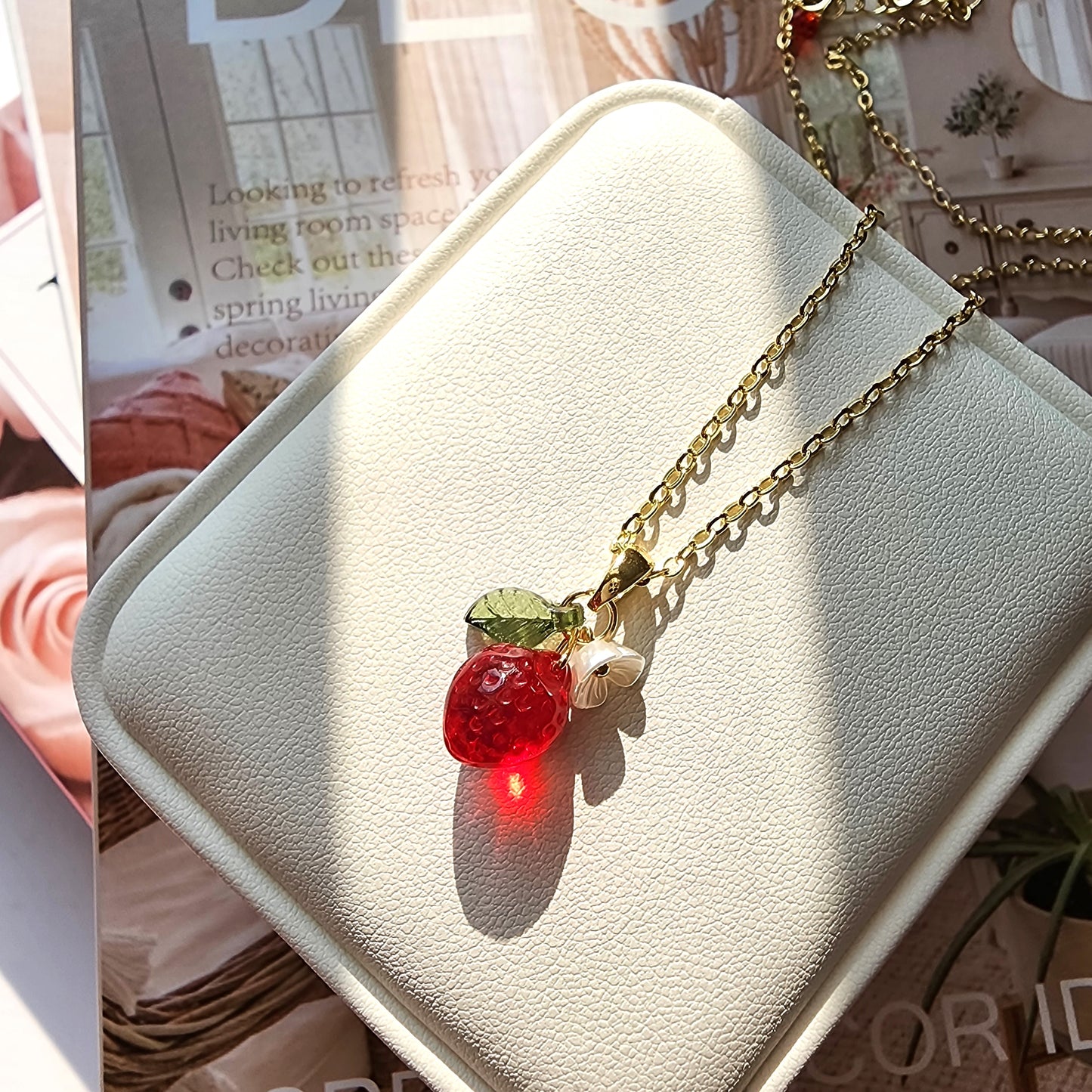 Custom Handmade Mini Strawberry Fruit Necklace