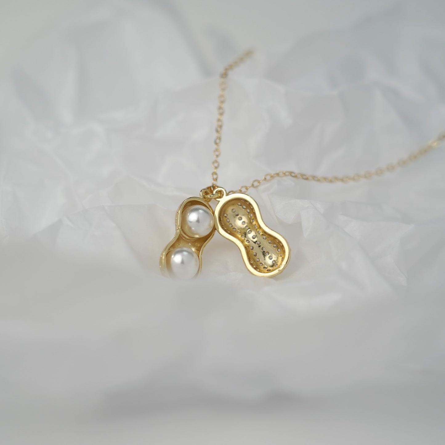Sweet Gold Peanut Necklace | Shine Food Pendant Necklace