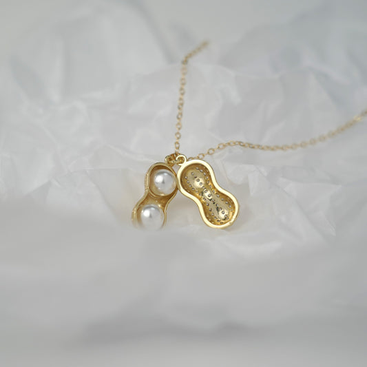 Sweet Gold Peanut Necklace | Shine Food Pendant Necklace