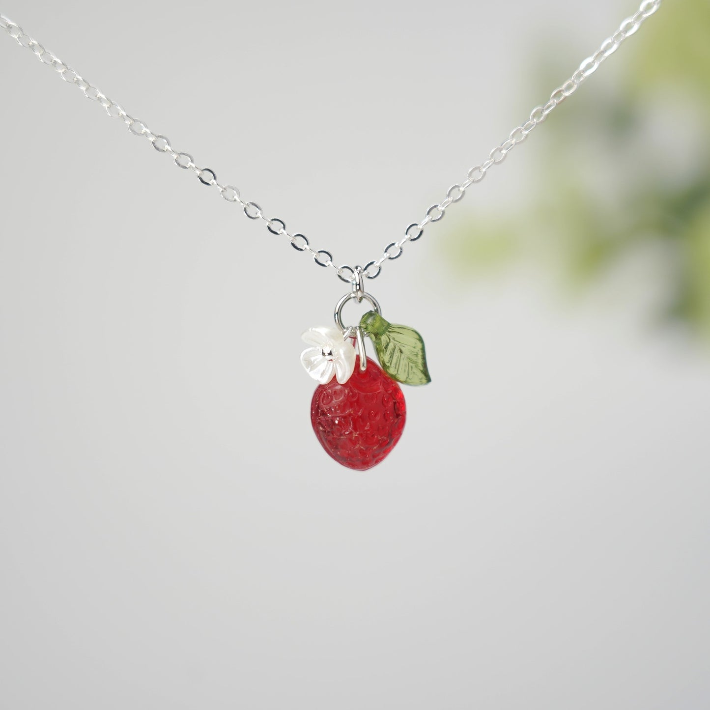 Custom Handmade Mini Strawberry Fruit Necklace