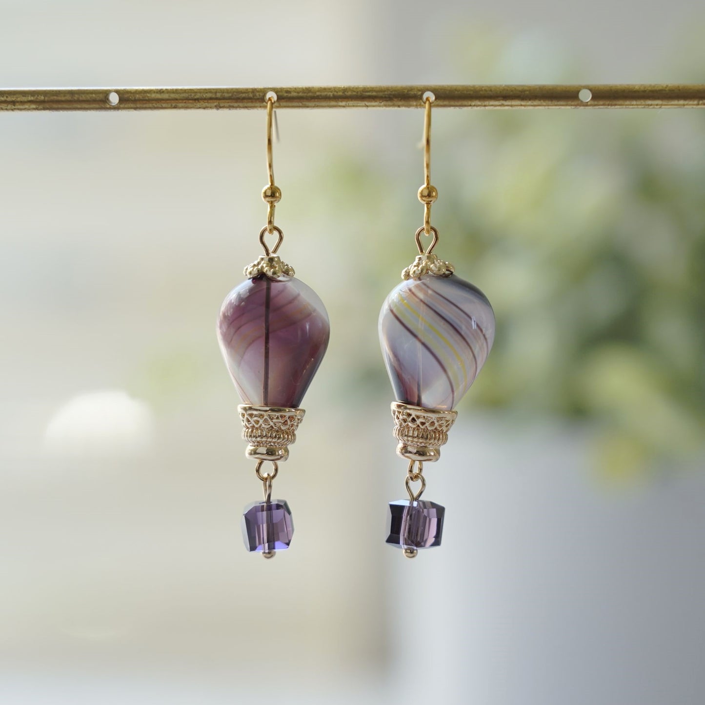 Glass Hot Air Balloon Dangle Earrings