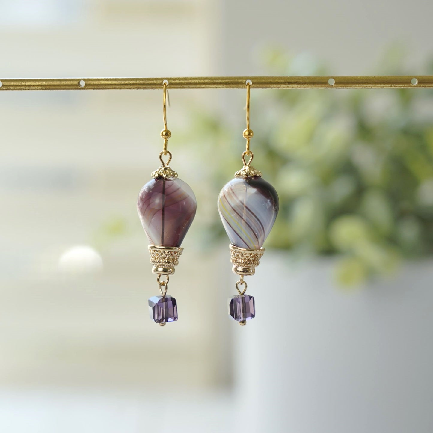 Glass Hot Air Balloon Dangle Earrings