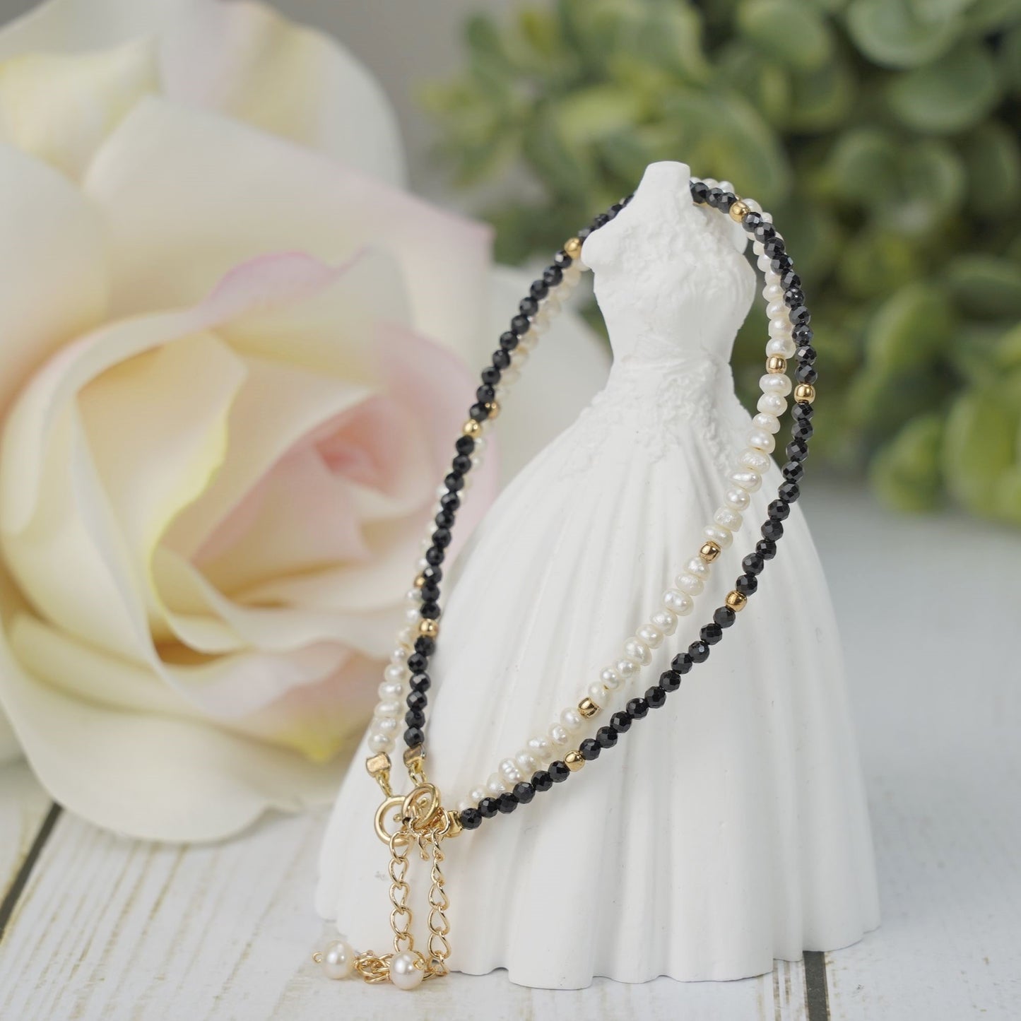 Natural Pearl Bead S925 Silver Bracelet | Natural Gemstone Bead Bracelet | Garnet Black Spinel Amythest Beaded Bracelet