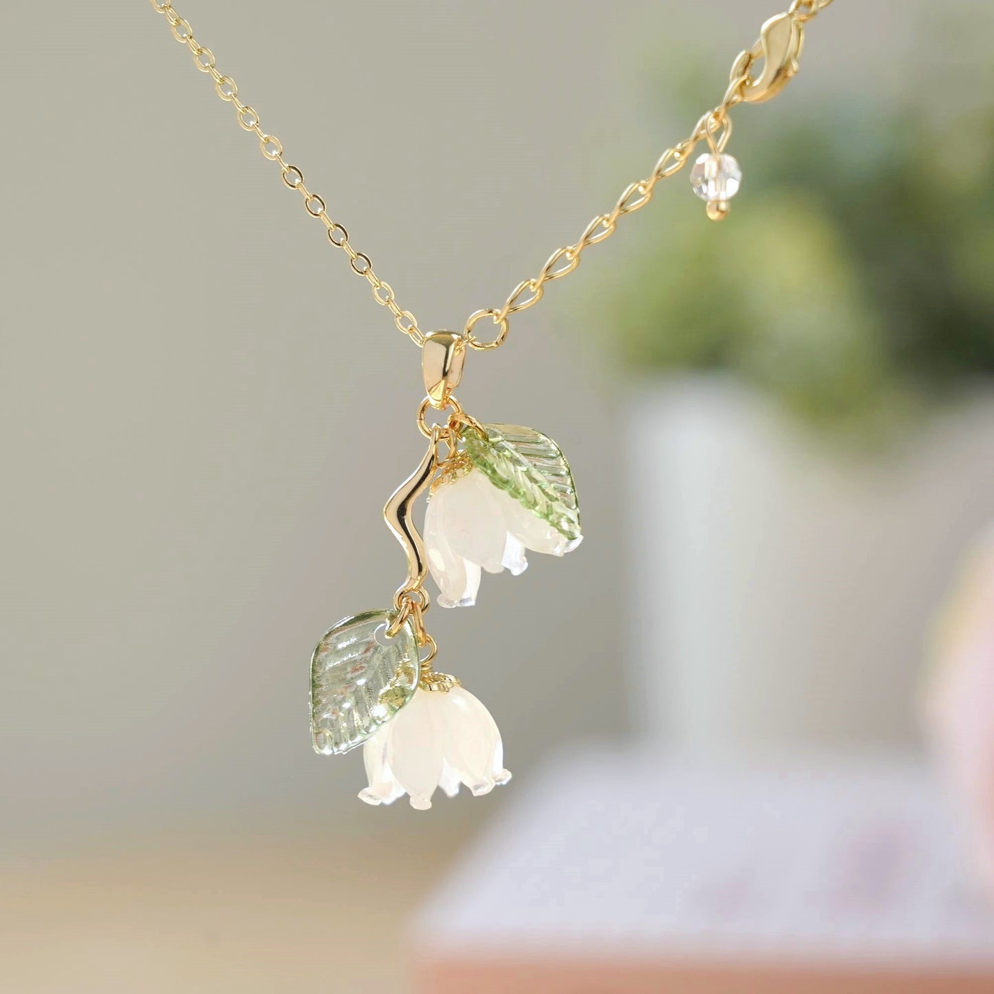 Lily of the Valley Flower Necklace | Resin Floral Art Necklace | Gift for Her