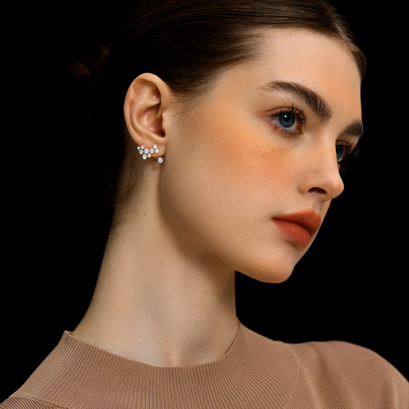 Starry Night 925S Silver Stud Earrings