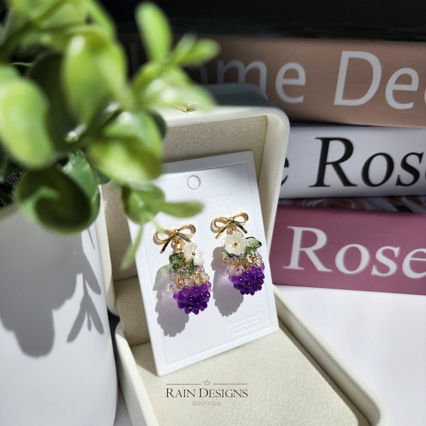 Resin Raspberry Fruit Dangle Earrings