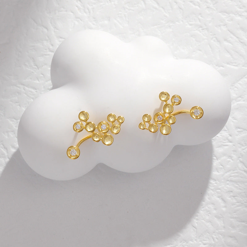 Starry Night 925S Silver Stud Earrings