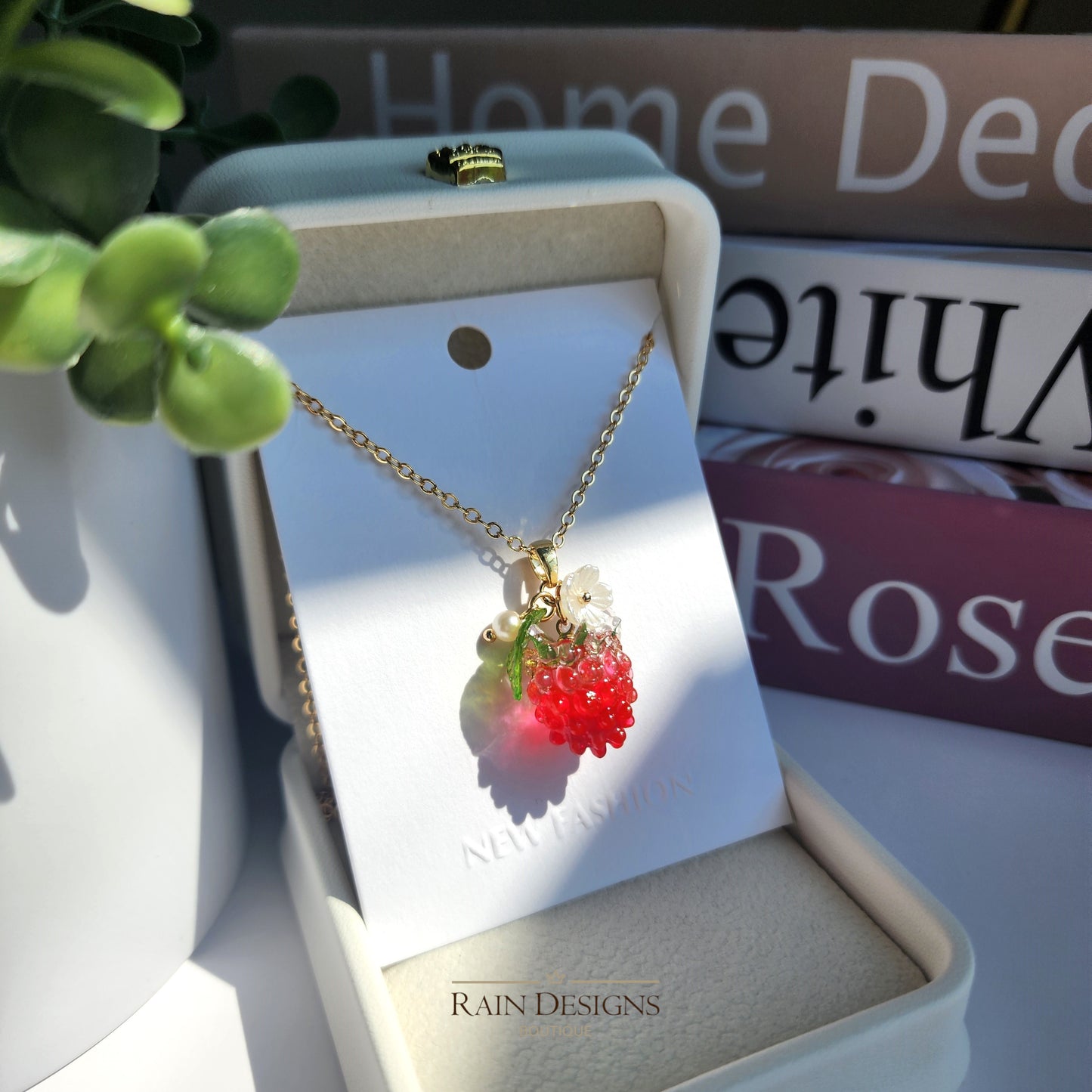 Custom Raspberry Fruit Necklace