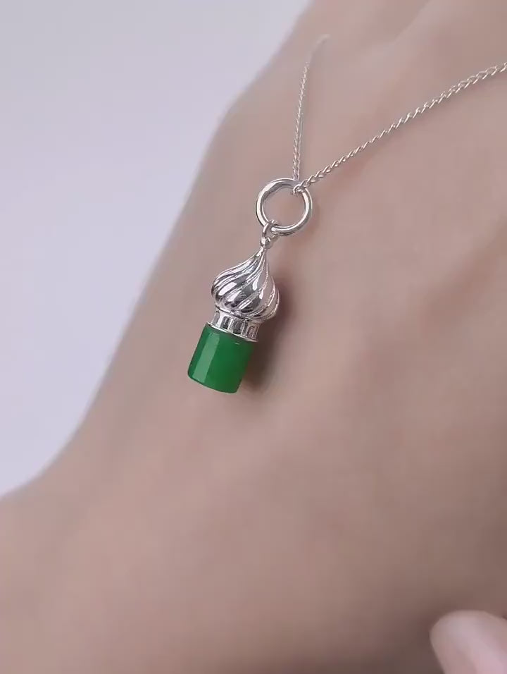 Dome Earrings, Gold and silver dome Jade earrings, Gift for her