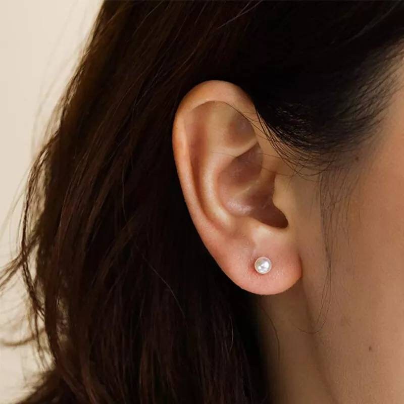 pearl stud earring, 925 sterling silver earring, freshwater pearl, gift for her, Xmas gift, wedding jewelry