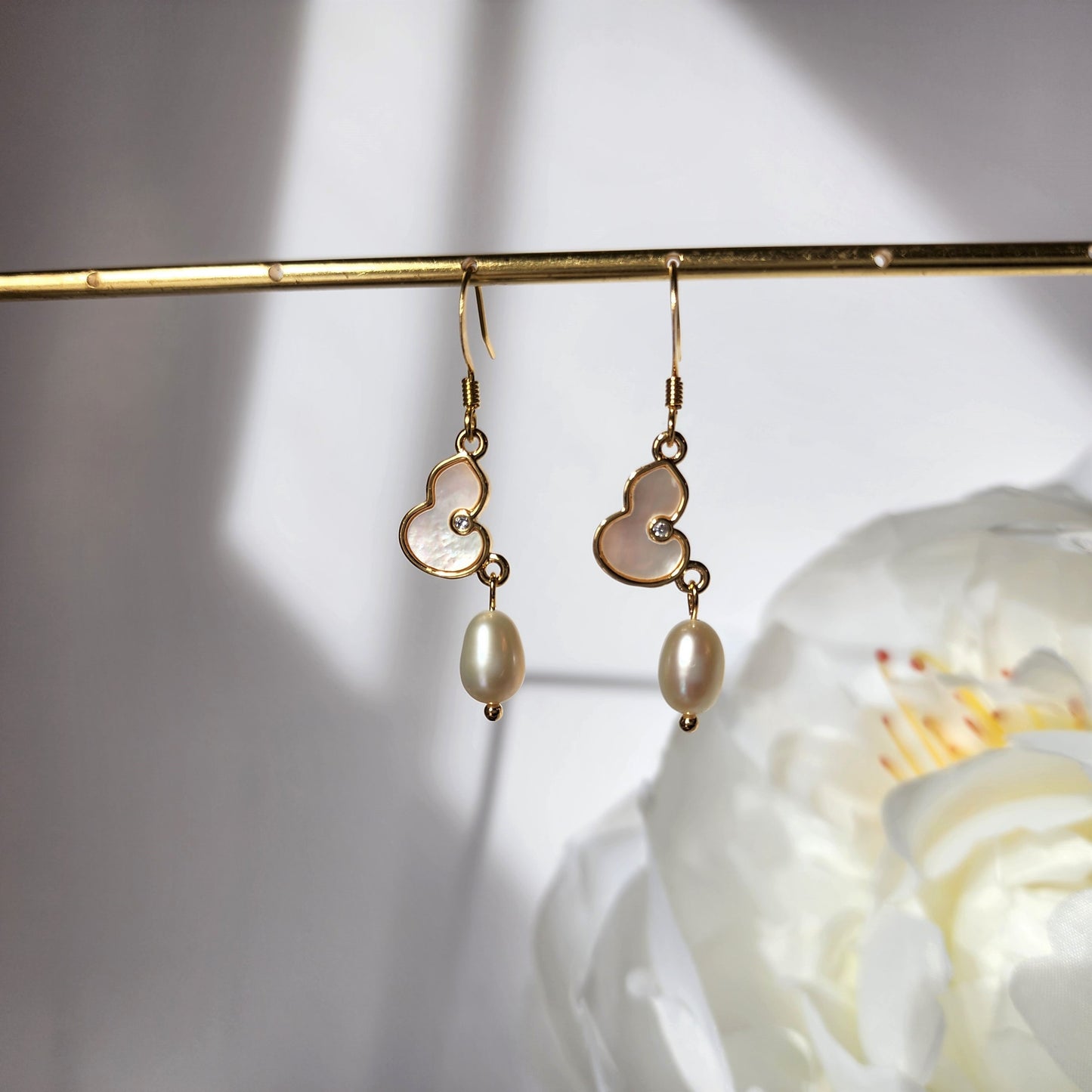 Wulu pearl earrings, Chinese Wulu and freshwater pearl jewelry,gift for her