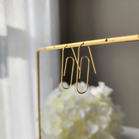 Paper Clip gold vermeil earrings