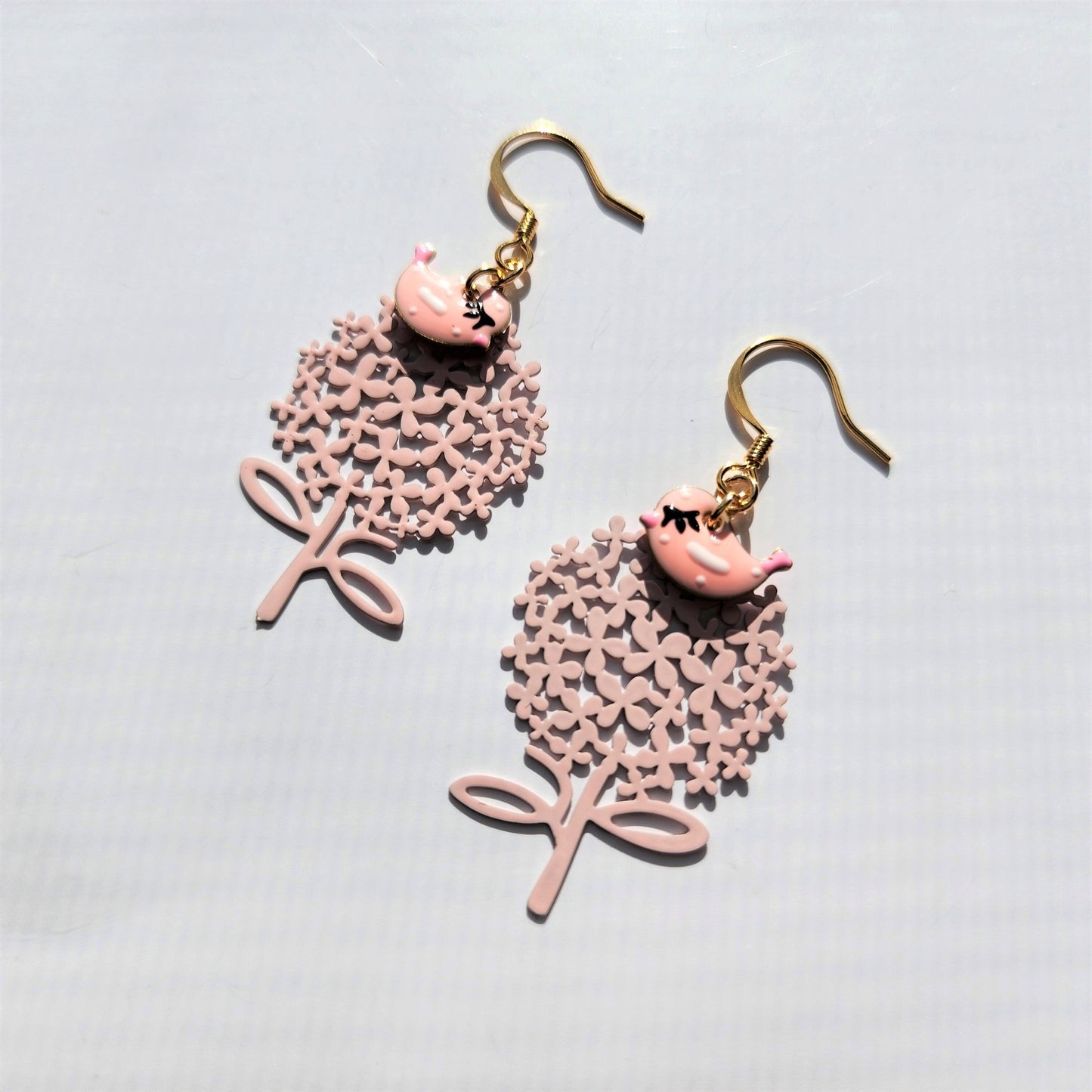 Little birds resting on the tree earrings, tree dangle earrings, lightweight drop earrings, gift for her