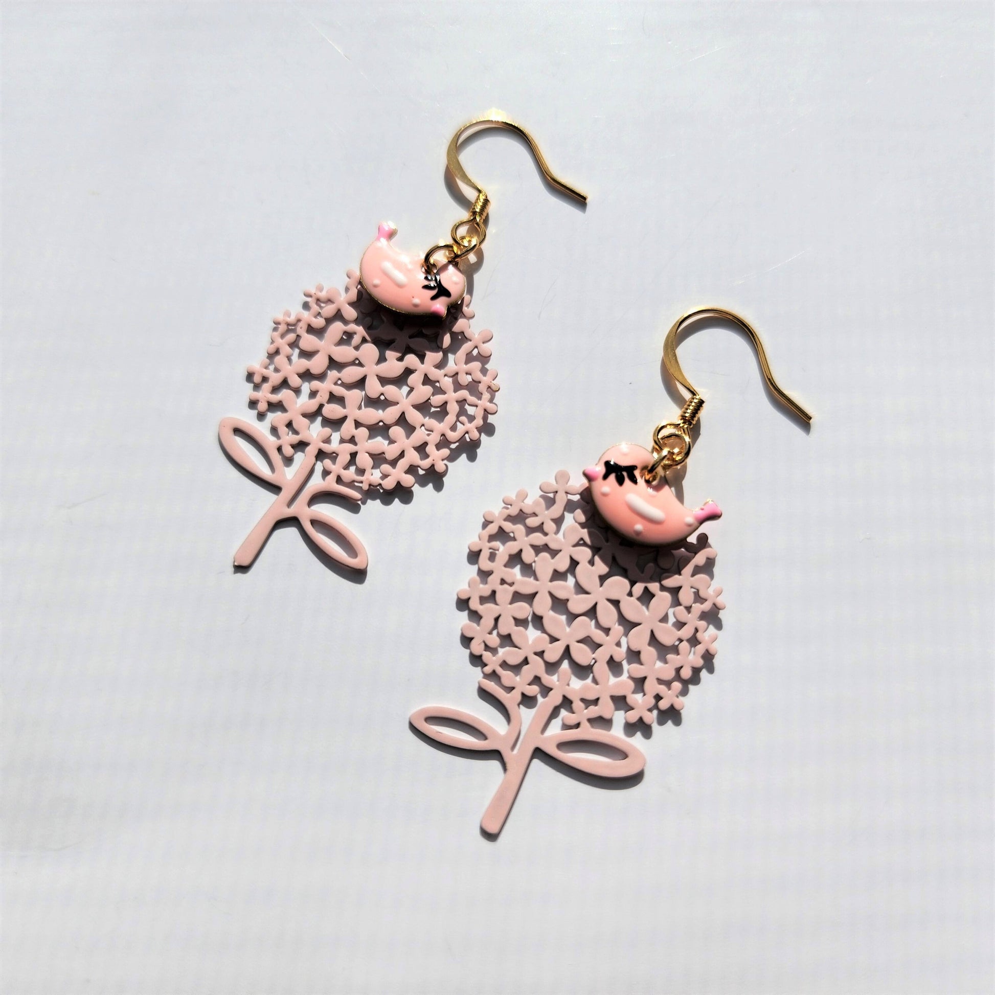 Little birds resting on the tree earrings, tree dangle earrings, lightweight drop earrings, gift for her