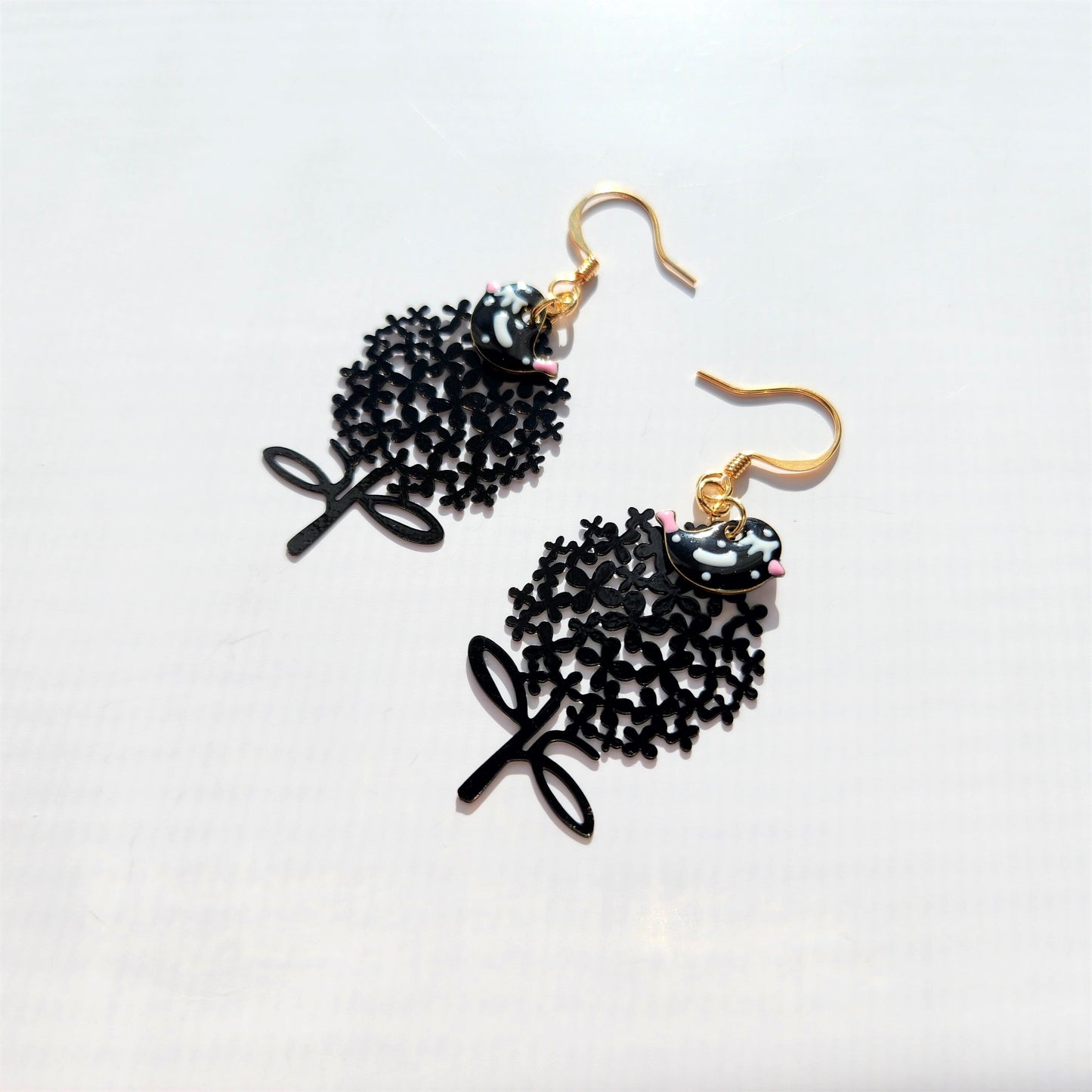 Little birds resting on the tree earrings, tree dangle earrings, lightweight drop earrings, gift for her