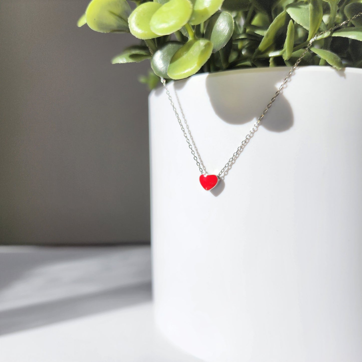 Mini love heart necklace, 925s silver necklace, Valentine's gift, gift for her