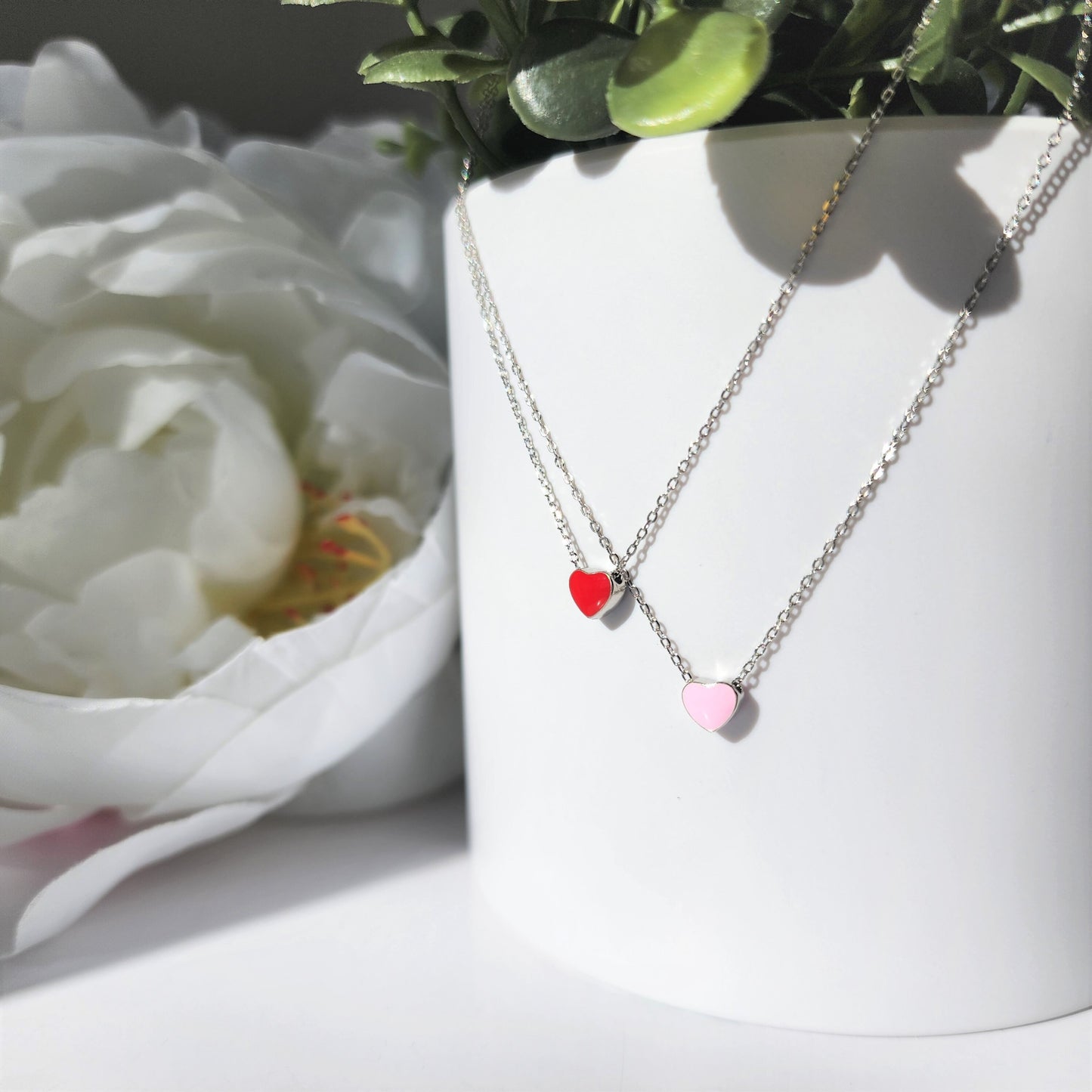 Mini love heart necklace, 925s silver necklace, Valentine's gift, gift for her