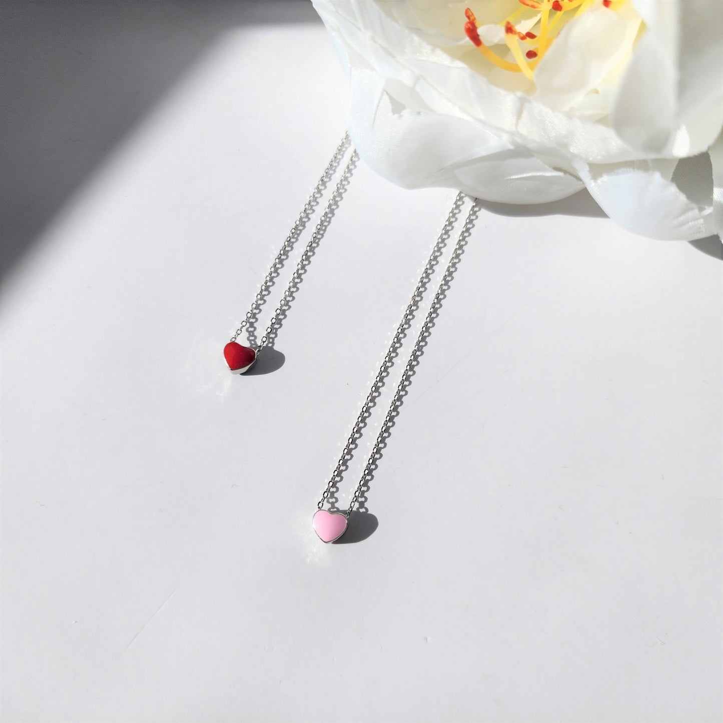 Mini love heart necklace, 925s silver necklace, Valentine's gift, gift for her