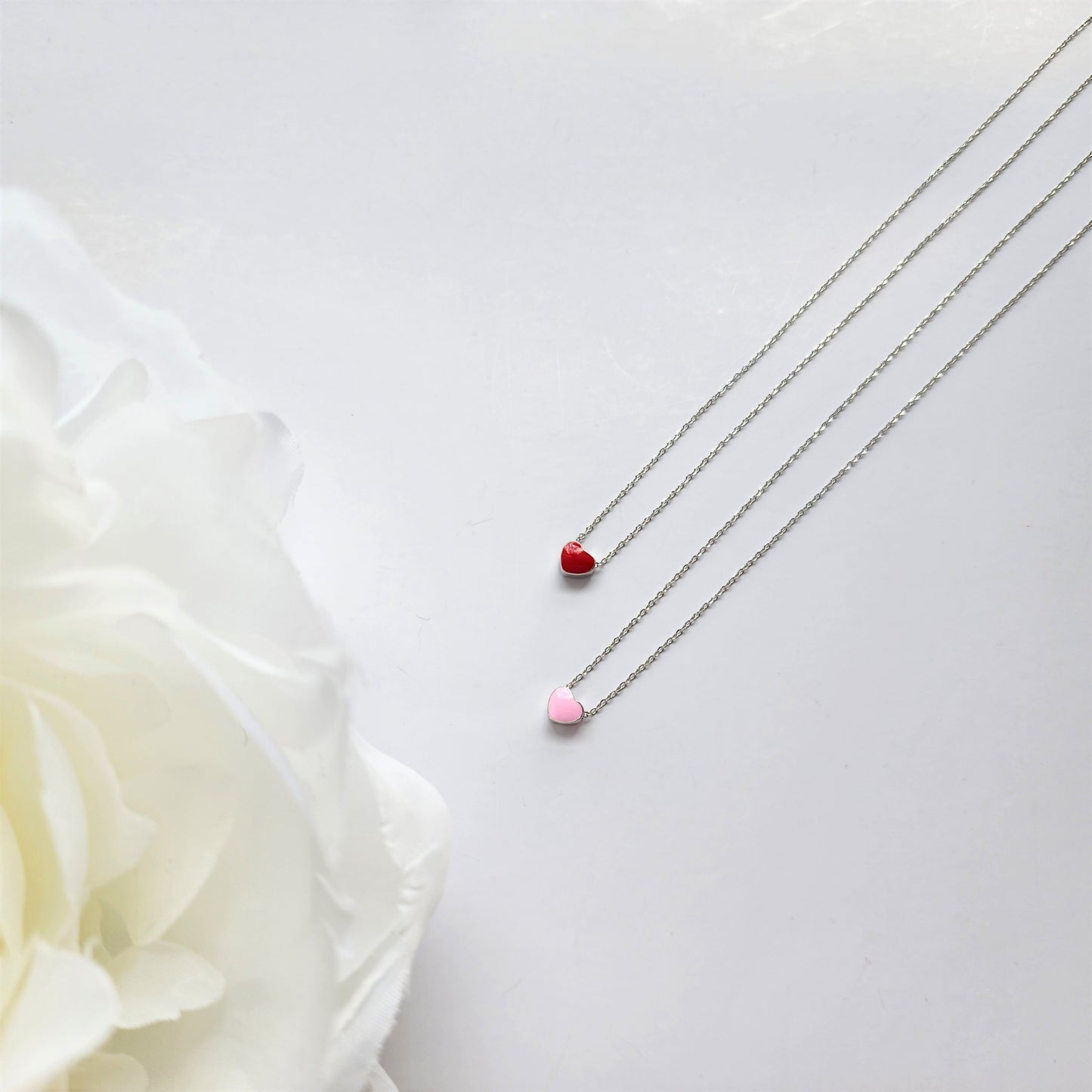 Mini love heart necklace, 925s silver necklace, Valentine's gift, gift for her
