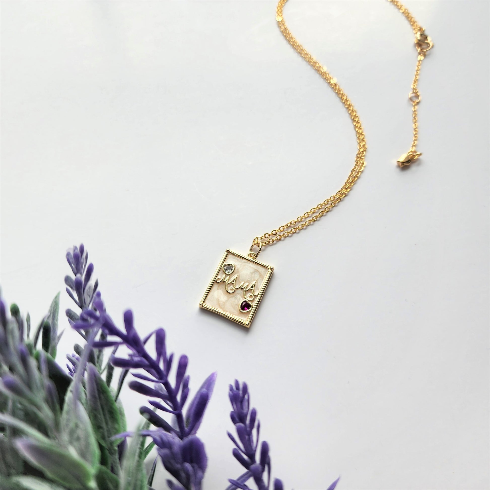 Love Mom necklace, gold plated pendant necklace, gift for her
