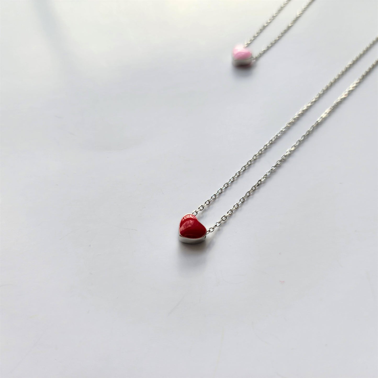Mini love heart necklace, 925s silver necklace, Valentine's gift, gift for her