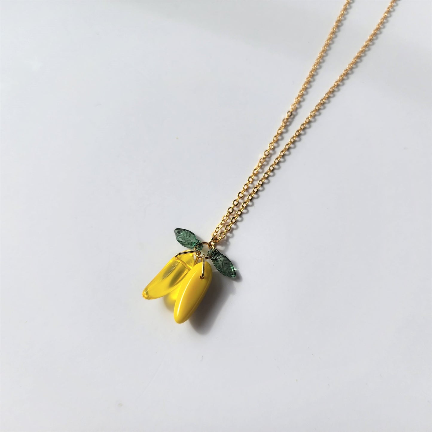 Banana necklace, glass banana necklace, fruit necklace, food necklace, gift for her