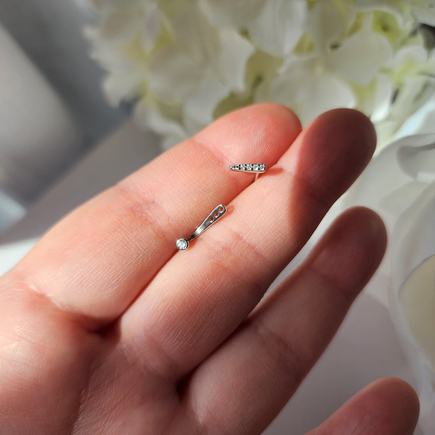 Mini exclamation and question mark earrings, 925s silver wrap earrings, gift for her