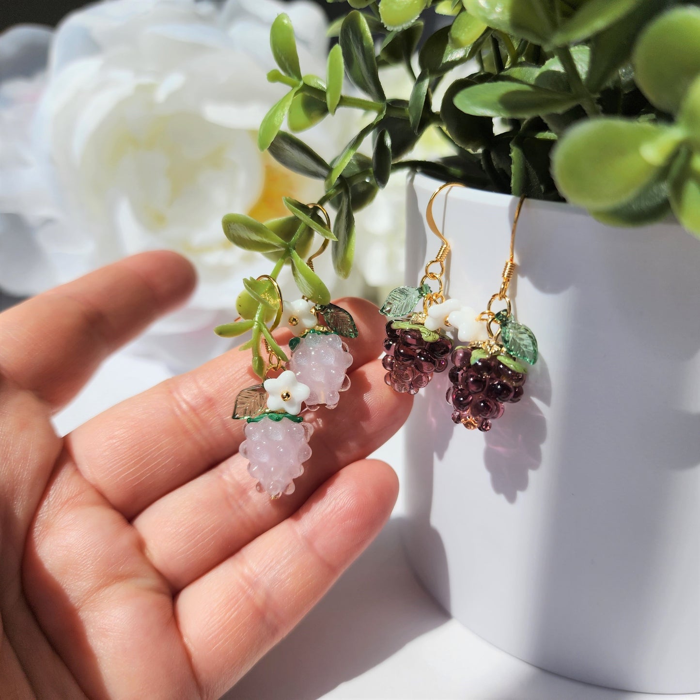 Raspberry earrings, berries dangle earrings, fruit earrings, food earring, gift for her