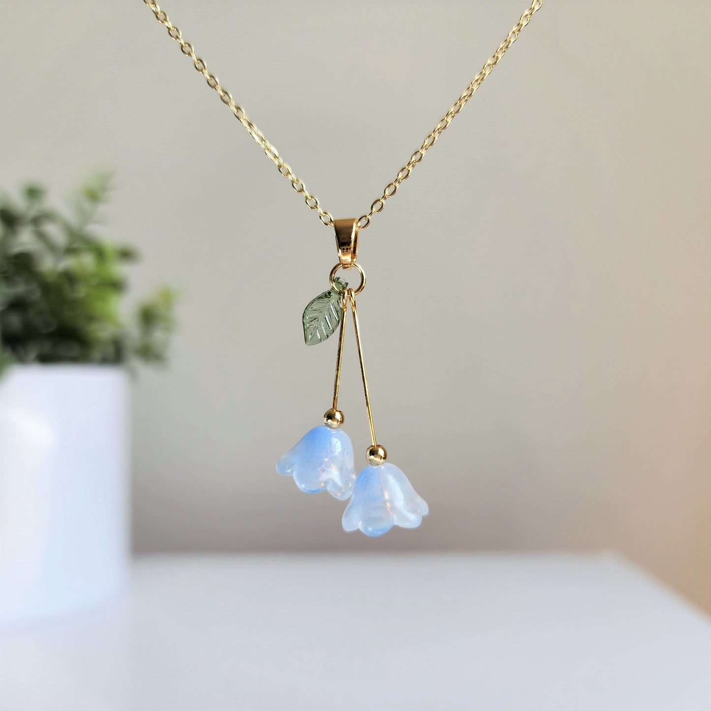 Lily of the valley necklace, Lily flower necklace, Gift for her
