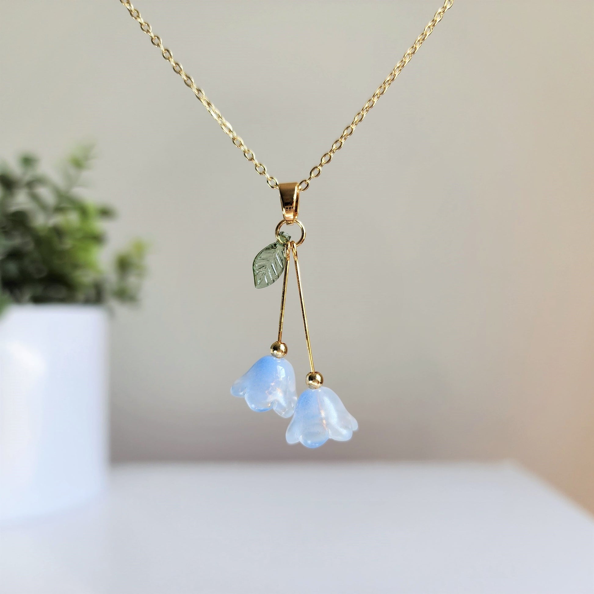 Lily of the valley necklace, Lily flower necklace, Gift for her