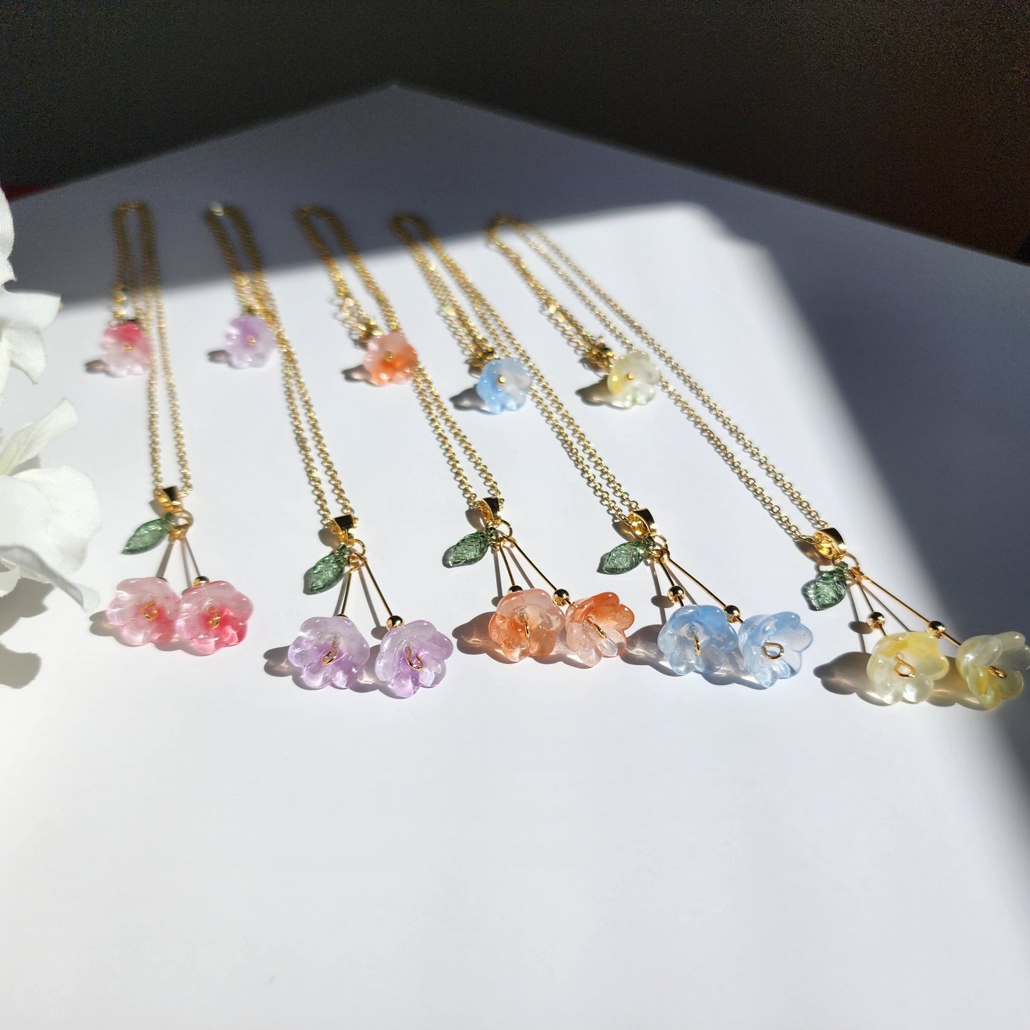Lily of the valley necklace, Lily flower necklace, Gift for her