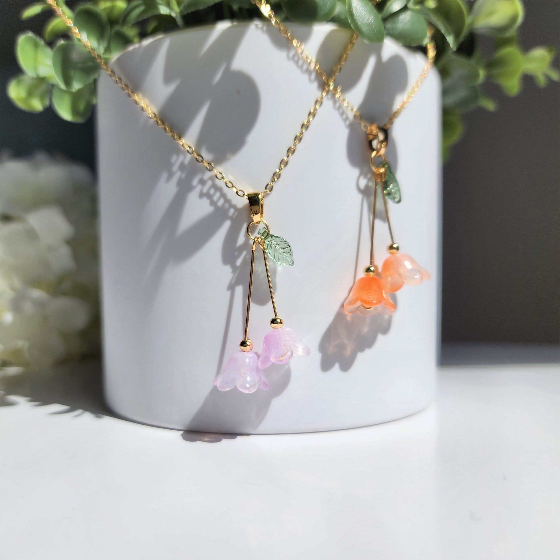 Lily of the valley necklace, Lily flower necklace, Gift for her