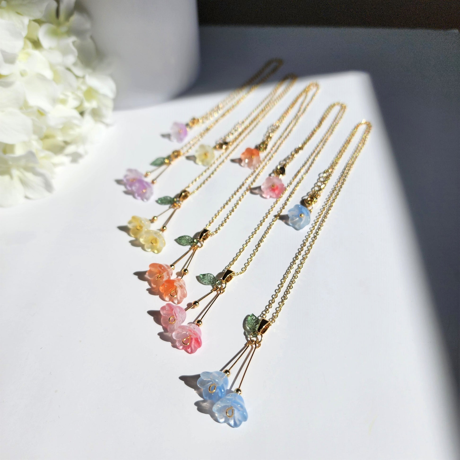 Lily of the valley necklace, Lily flower necklace, Gift for her